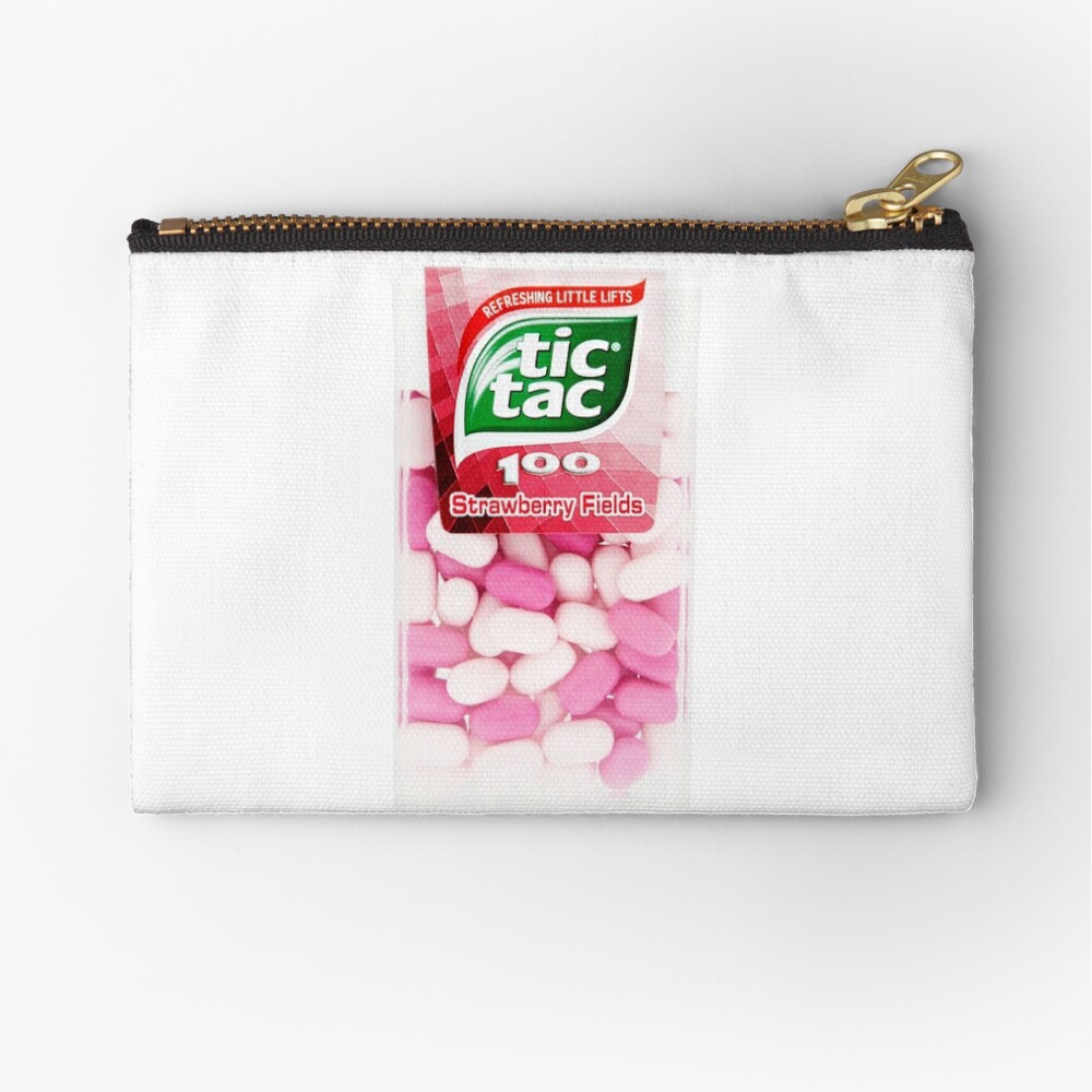 Tictac Strawberry Fields Zipper Pouch By Donnawalkere Redbubble