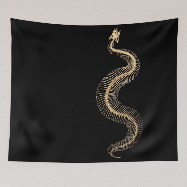Item preview, Gold Snake Skeleton over Black Canvas designed and sold by Serge Averbukh Art Studio.