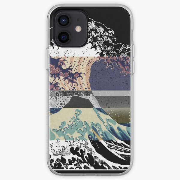 the great wave color glitch iPhone Soft Case