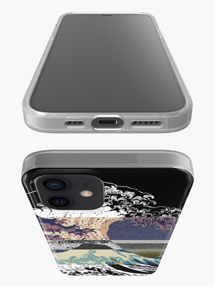Alternate view of the great wave color glitch iPhone Case & Cover