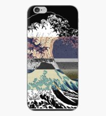 the great wave color glitch iPhone Case
