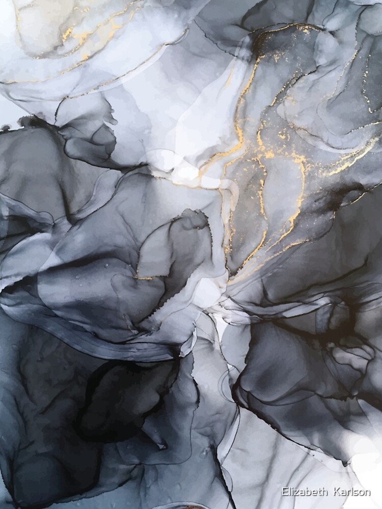 Calm but Dramatic Light Monochromatic Black & Grey Abstract by LSchulz19