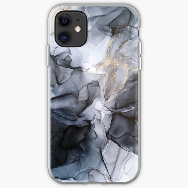 Calm but Dramatic Light Monochromatic Black & Grey Abstract iPhone Soft Case