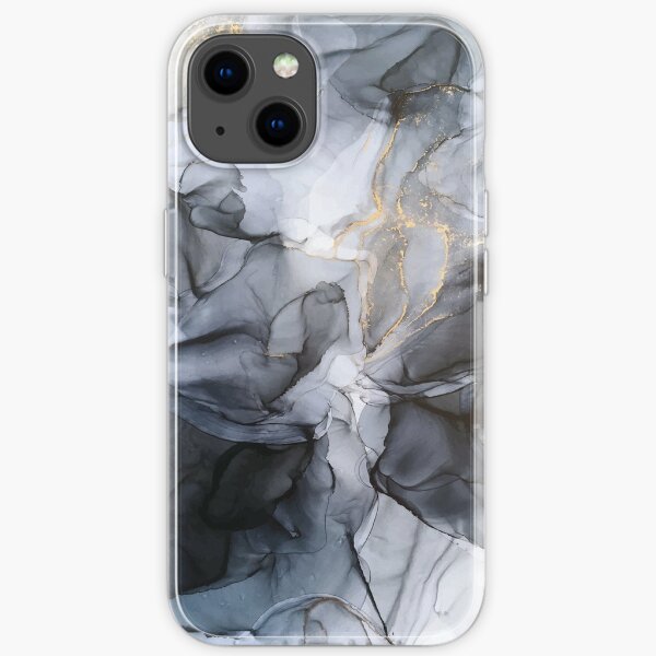 Calm but Dramatic Light Monochromatic Black & Grey Abstract iPhone Soft Case