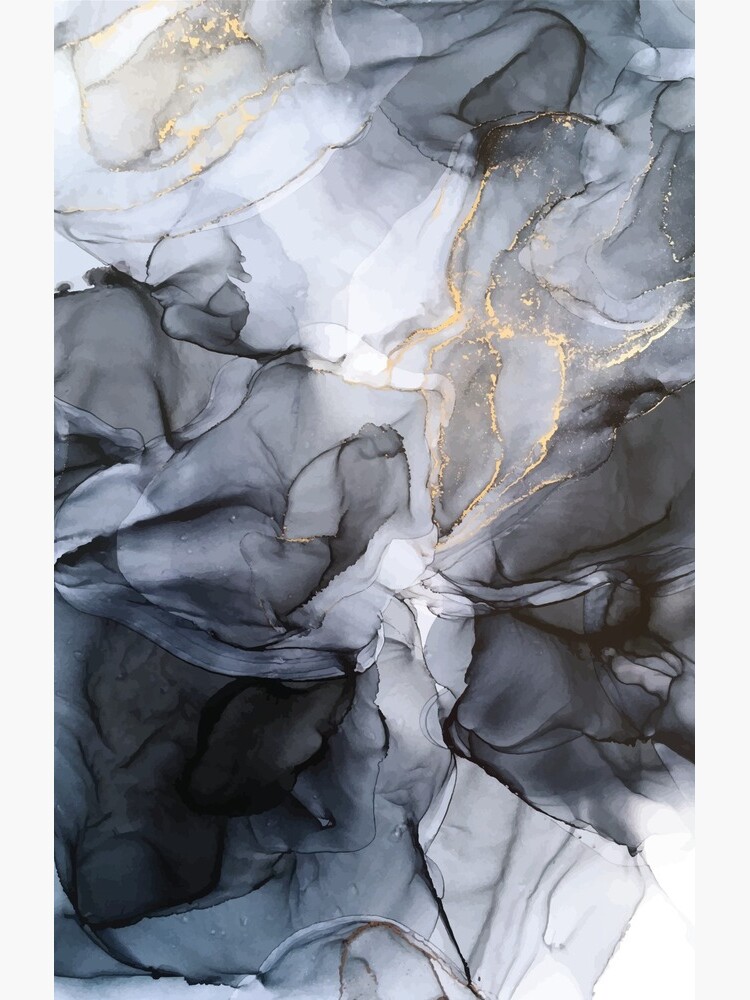 Calm but Dramatic Light Monochromatic Black & Grey Abstract by LSchulz19