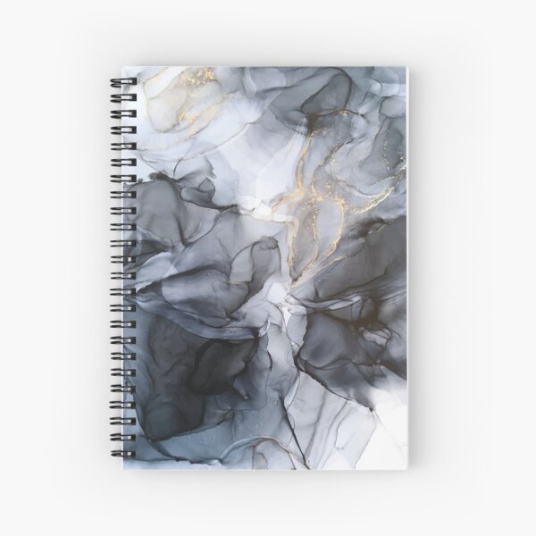 Calm but Dramatic Light Monochromatic Black & Grey Abstract Spiral Notebook