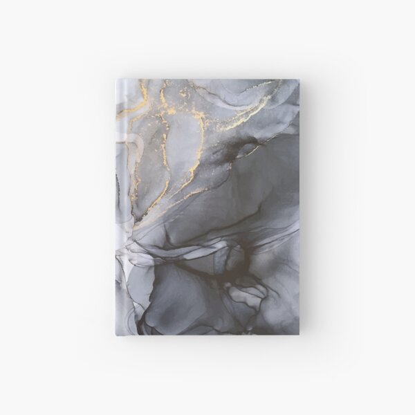 Calm but Dramatic Light Monochromatic Black & Grey Abstract Hardcover Journal