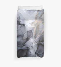Calm but Dramatic Light Monochromatic Black & Grey Abstract Duvet Cover