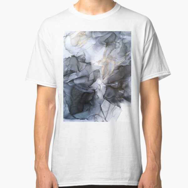 Calm but Dramatic Light Monochromatic Black & Grey Abstract Classic T-Shirt