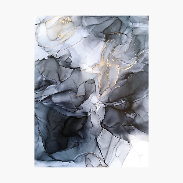 Calm but Dramatic Light Monochromatic Black & Grey Abstract Photographic Print
