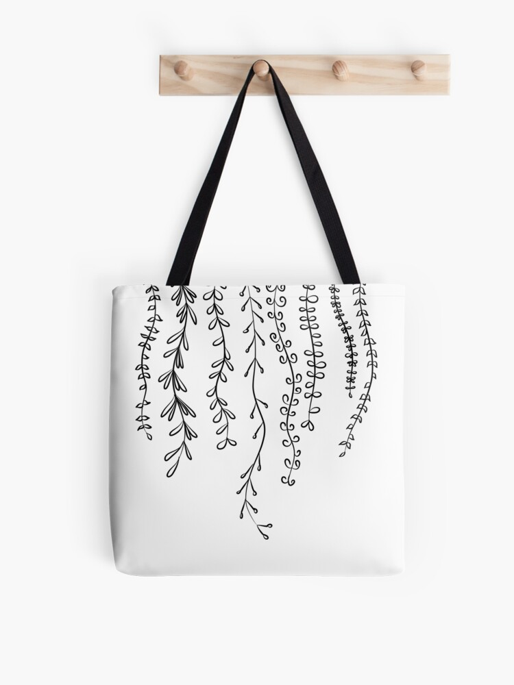 Bees And Plants Line Art Tote Bag Design Vector Download