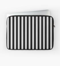 Gainsboro Gray and Black Vertical Stripes Laptop Sleeve