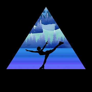 Artwork thumbnail, Figure Skating Female Ice Skater Silhouette Gift by Basti09