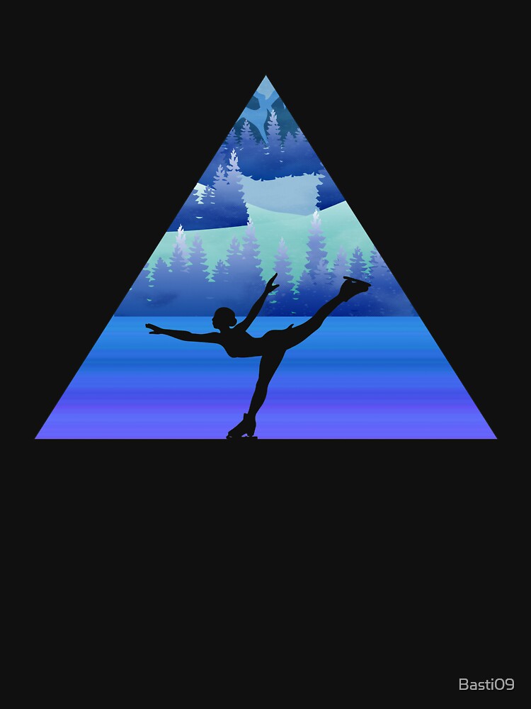 Thumbnail 3 of 3, Fitted T-Shirt, Figure Skating Female Ice Skater Silhouette Gift designed and sold by Basti09.