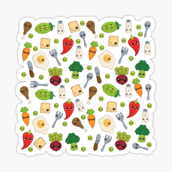 Item preview, Cute Kawaii Food Pattern designed and sold by ValentinaHramov.