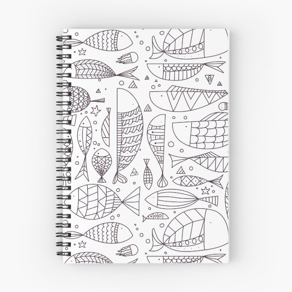 Item preview, Fish - line hand drawn monochrome designed and sold by MOKO22.