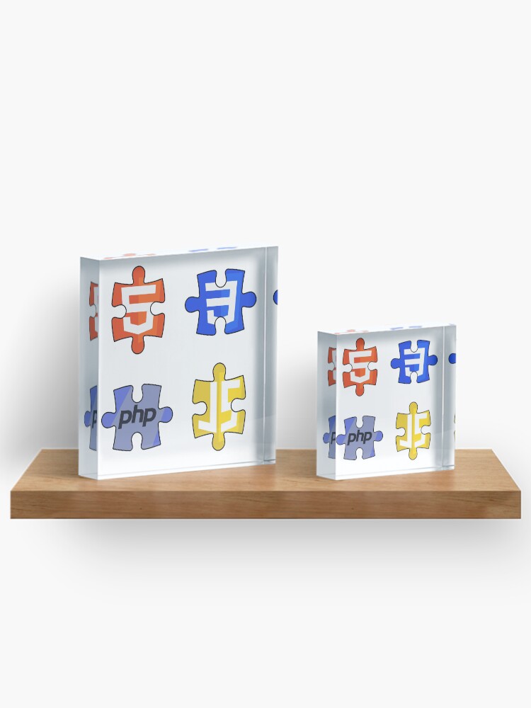 Thumbnail 3 of 5, Acrylic Block, Puzzle html5 css3 javascript php designed and sold by yourgeekside.