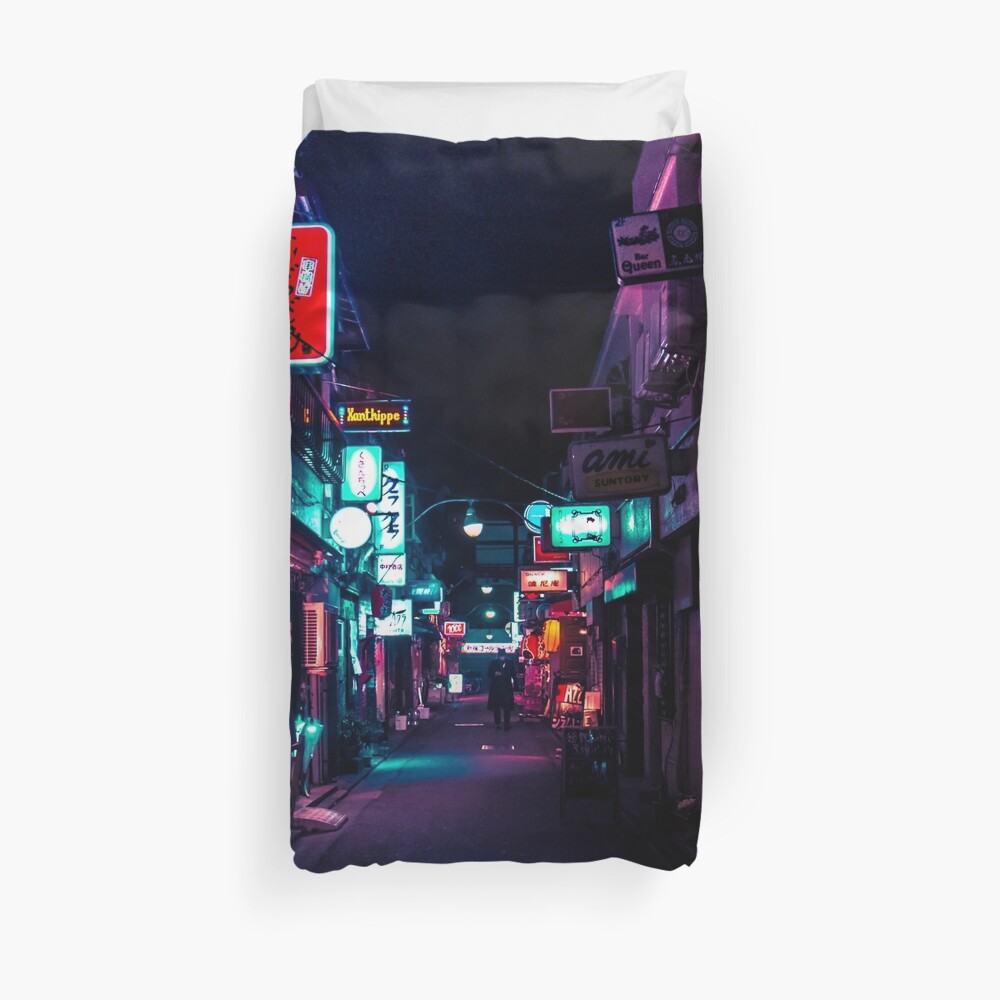 Late Night in Shinjuku's Golden Gai Duvet Cover