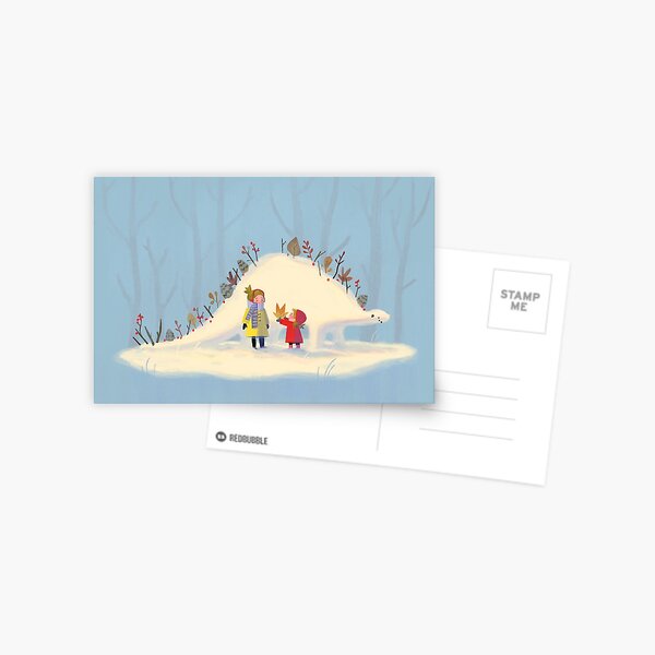 Snowy Stegosaurus Postcard