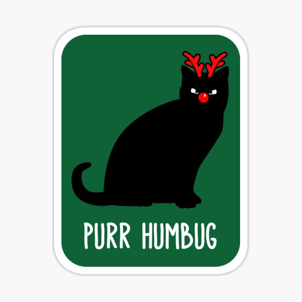 Artikel-Vorschau von Bah Humbug Cat - Lustige schnurrende Humbug schwarze Katze, designt und verkauft von propellerhead.