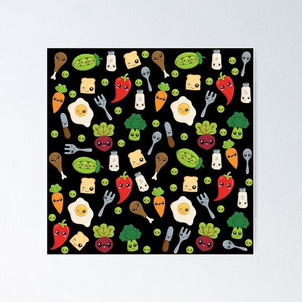 Item preview, Cute Kawaii Food Pattern designed and sold by ValentinaHramov.