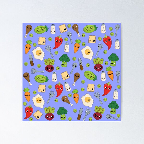 Item preview, Cute Kawaii Food Pattern designed and sold by ValentinaHramov.
