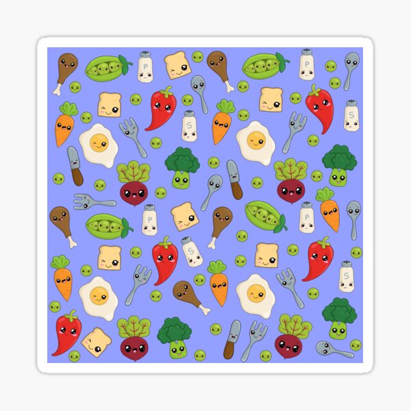 Item preview, Cute Kawaii Food Pattern designed and sold by ValentinaHramov.