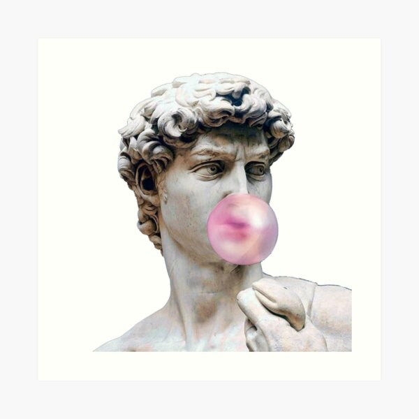 David with bubble gum Art Print