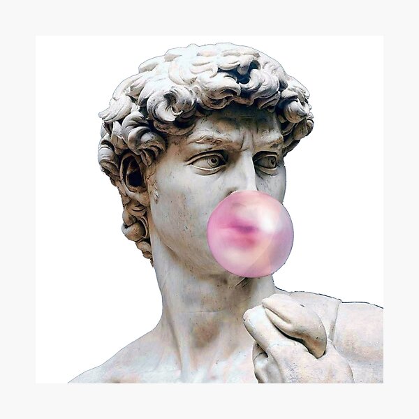 David with bubble gum Photographic Print
