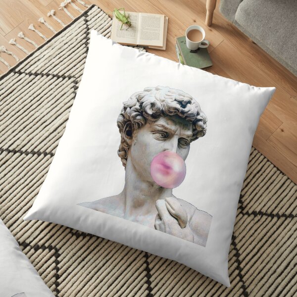 David with bubble gum Floor Pillow