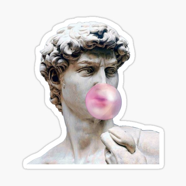 David with bubble gum Sticker