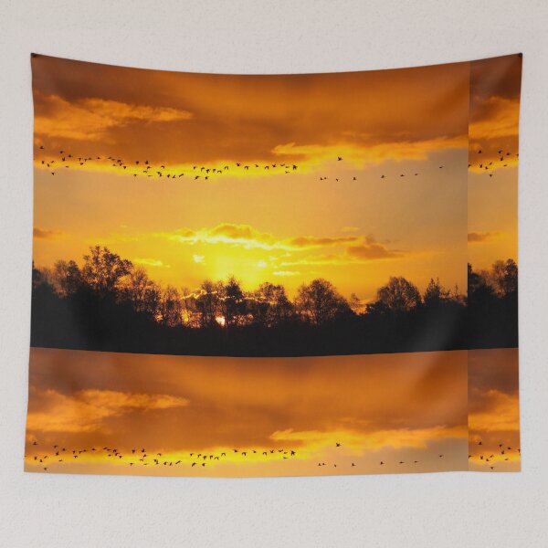 Item preview, A Flock of Geese in A Golden Sky designed and sold by Jo Nijenhuis.