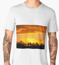 A Flock of Geese in A Golden Sky Men's Premium T-Shirt