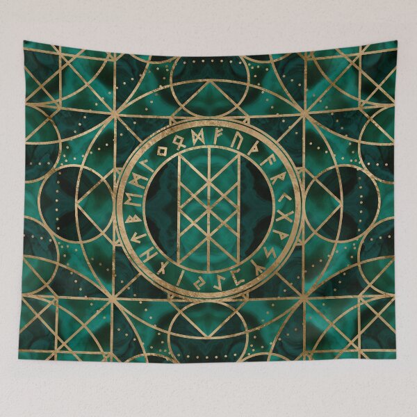Item preview, Web of Wyrd The Matrix of Fate - Gold and Malachite  designed and sold by Nartissima.