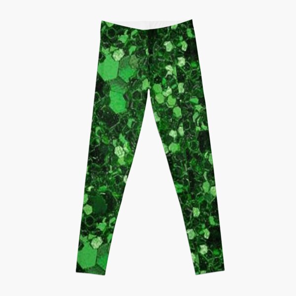 Neon Green Glitter Sparkly Colorful Bright Girly Leggings