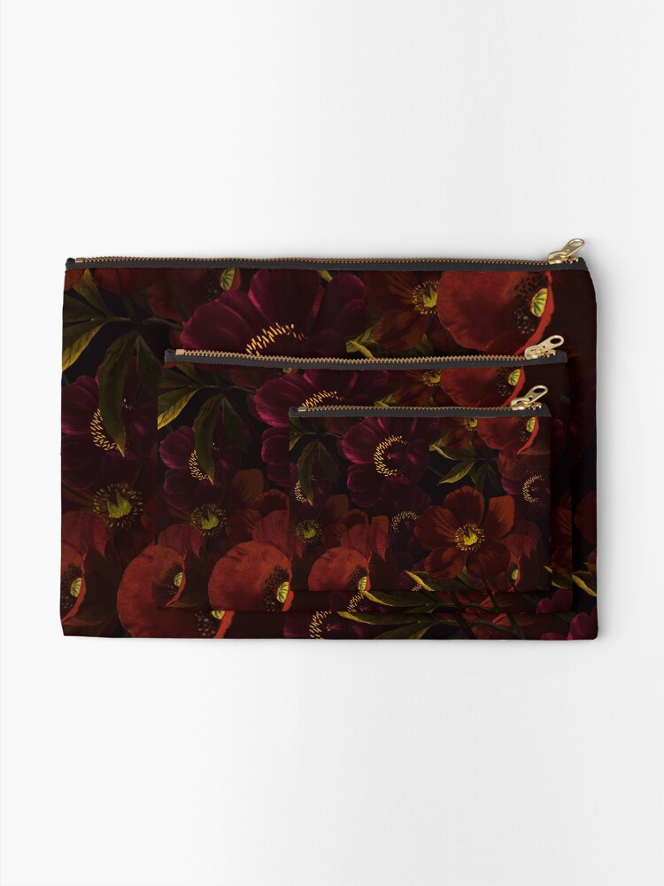 Alternate view of Poppies at night Zipper Pouch