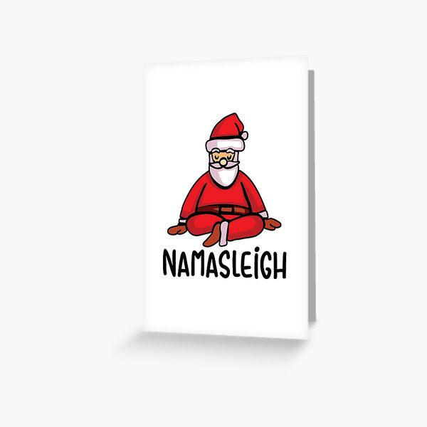 Namasleigh Yoga Funny Christmas Sweater Greeting Card