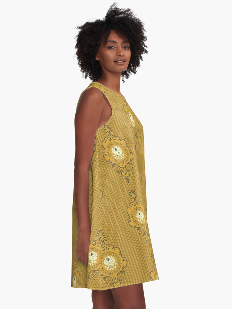 Alternative Ansicht von Barock Tapete in Orange A-Linien Kleid