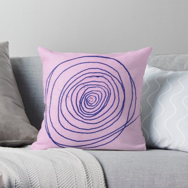 #illustration #pattern #abstract #chalkout #design #art #vector #spiral #symbol #shape #scribble #circle #nopeople #inarow #textured #oldfashioned #retrostyle #square Throw Pillow