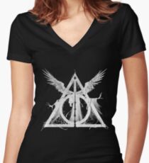Deadly Hallows Women's Fitted V-Neck T-Shirt
