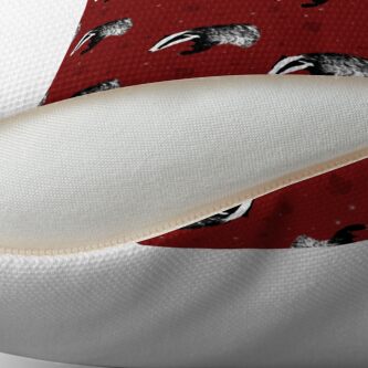 Alternate view of Badger print in red Throw Pillow