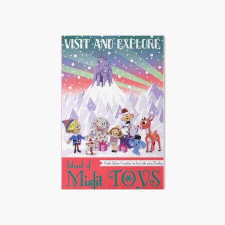Item preview, Island of Misfit Toys - Rudolph Vintage Style Travel Poster designed and sold by BoyPilot Goods.