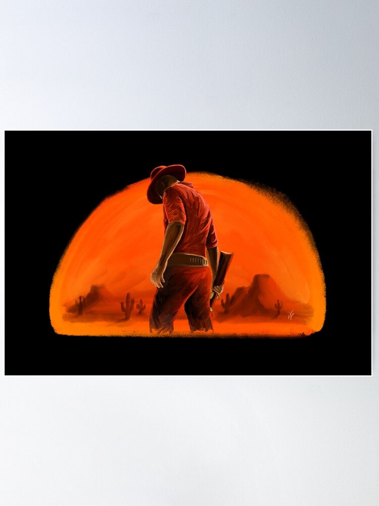 Alternate view of Western Cowboy Sunset Poster