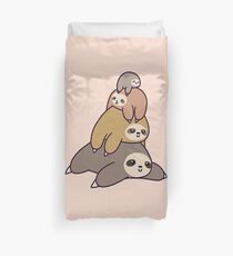 stack of sloths Duvet Cover
