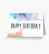 Watercolor Happy Birthday Greeting Card