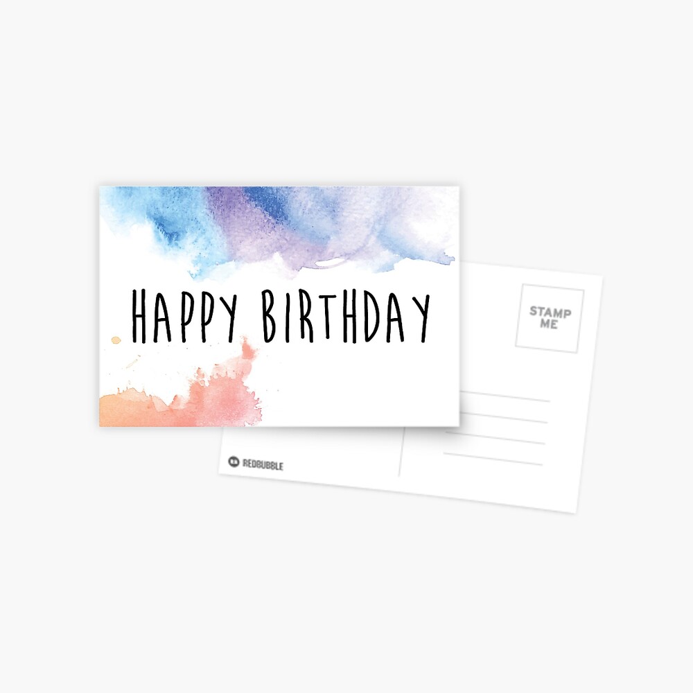 Carte De Vœux Aquarelle Joyeux Anniversaire Par Rumpleshite Redbubble