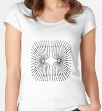 #blackandwhite #plant #circle #leaf #lineart #symmetry #monochrome #nature #design #illustration #fashion #pattern #inarow #photography #separation #nopeople #striped #cutout #square #nonurbanscene Women's Fitted Scoop T-Shirt