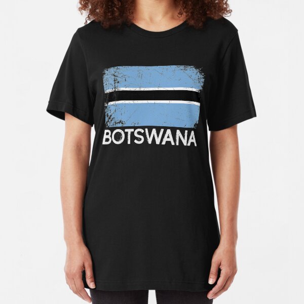 Botswanan Flag Design | Vintage Made In Botswana Gift Slim Fit T-Shirt
