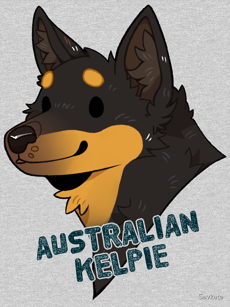 "Australian Kelpie Black and Tan Heeler Cute Dog Cartoon" T-shirt by