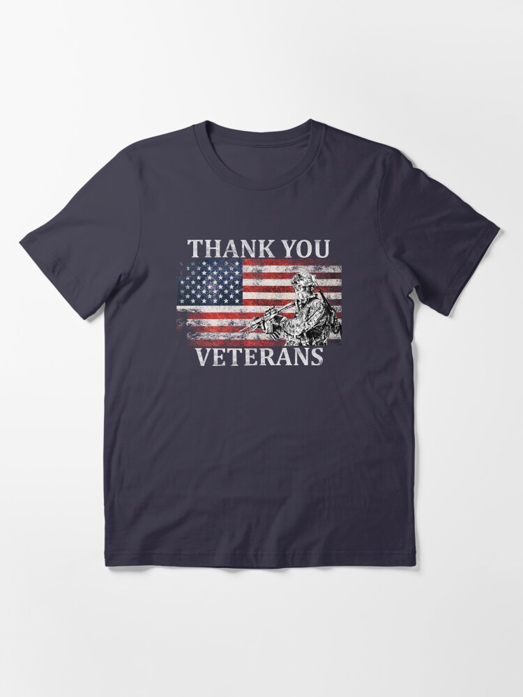 Alternate view of American Flag Thank You Veterans Veteran's Day Soldier Shirt Gear Essential T-Shirt